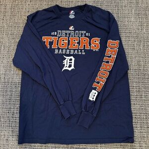Majestic Detroit Tigers Navy Long Sleeve Tee